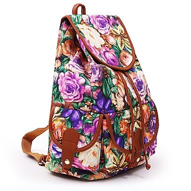 Neutral handbag rucksack mode, print rainbow