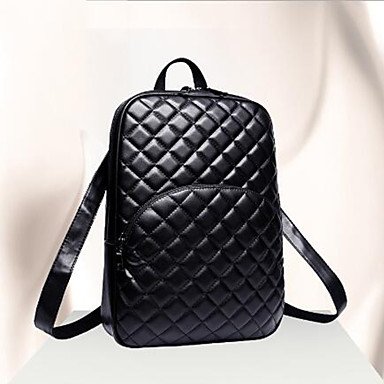 Women bag backpack zipper black geometric