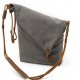 Ladies zip canvas crossbody bag black