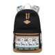 Retro canvas backpack women lovely deer printed travel bag