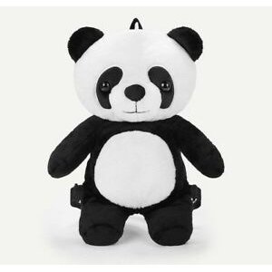 Black and white panda shaped backpack