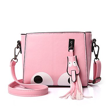 Girls Zipper PU (Polyurethane) / PU Crossbody Geometric Pattern Black / Blush Pink / Fuchsia / Autumn; Winter