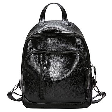 Women bag polyester, zippered black casual