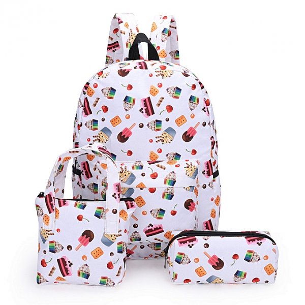 Lightning 3 school girls fashion pattern rucksack + handbag + Pencil