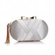 Women's Tassel Polyester/Alloy Evening Bag Solid Color Green/Black/Silver/Autumn; Winter