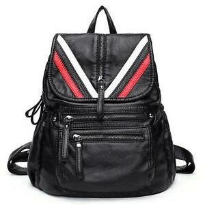 Women's School Travel Black Flag Backpack One-Shoulder Zipper Bag