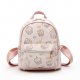 Women bag backpack zipper green, pale pink, beige