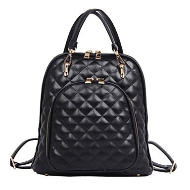 Women bag backpack fastener geometric white , black