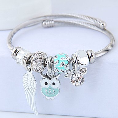 Women thick bracelet necklace, diamond owl, wings, sweet, fashion bracelet jewelry, birthday party