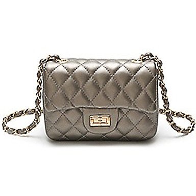 Women's Chain PU (Polyurethane) / PU Crossbody Bag Pure Black / Sillver Gray / White