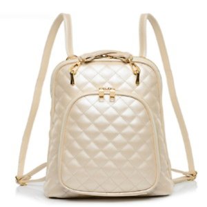 White women zipper backpack strap adjustment