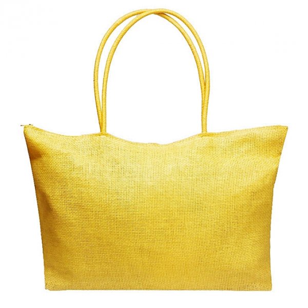 Simple candy-colored big Straw beach bag women casual shoulder bag