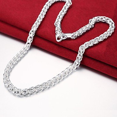 Hollow out chain necklace, simple, basic silver jewelry necklace 50 cm daily work