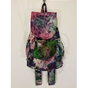 Retro tie-dye a small backpack drawstring bucket bag