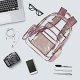 Clear Backpack with Cosmetic Bag & Case, Multi-Pockets Clear Transparent PVC School Backpack Casual Backpack with Comfortable Sh