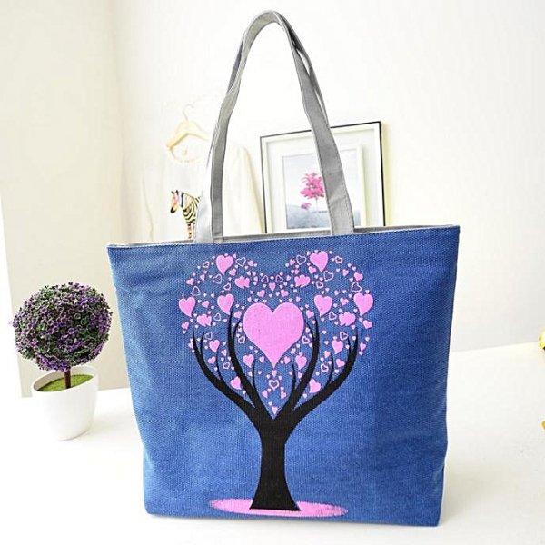 Fashion Cute Printing Women Canvas Bags Shoulder Bag Casual Handbag