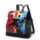 Woman backpack laser mosaic pattern geometry cube bags backpack