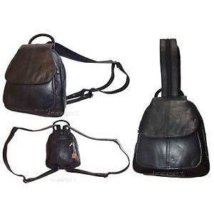 Women mini leather backpack, backpack, backpack black