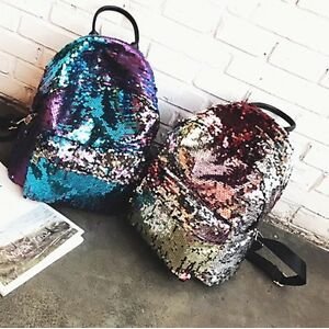 Shiny sequins large out multi-color backpack