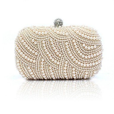 Women's bag PVC (polyvinyl chloride) evening bag pearl champagne / white / black