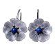 Lapis lazuli skull flower earrings