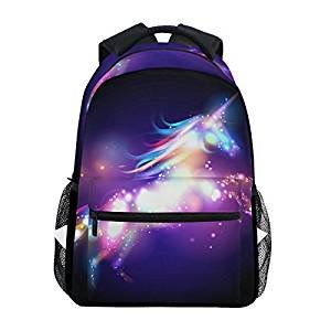 Rainbow Unicorn Abstract Art Backpacks College School Book Bag Travel Hiking Camping Daypack