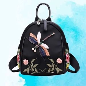 More women backpack shoulder dragonfly embroidery shop