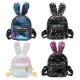 Mini sequins backpack lovely rabbit ears Women Girls shoulder bag