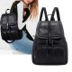 Soft black backpack travel bag shoulder bag small backpack