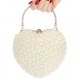 Women's Pearl/Chain Polyester Evening Bag Solid Color White/Beige