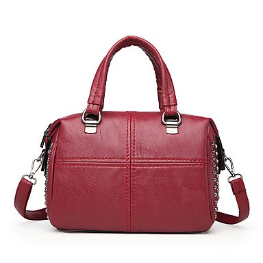 Women handbag bag zipper white, red