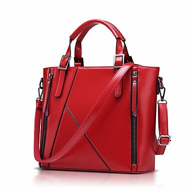 Women leather zipper bag handbag blue, black, red