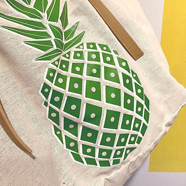 Women New Fashion Canvas Pineapple Print Handbag Shoulder Bags Tote GN