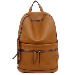 Brown black backpack schoolbag laptop bag