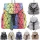 Women cubic geometric pattern fashion backpack schoolbag