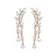 Crystal earrings sweet leaf retro fashion jewelry metal alloy