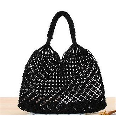 Women handbag straw bag zipper white, black, coffee