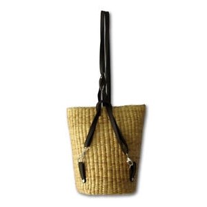 Woven straw street summer beach Backpack