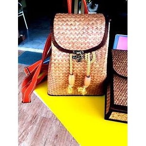 Brown color handbag woman