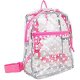 Mini Backpack with Adjustable Straps, White Dots with Pink Trim