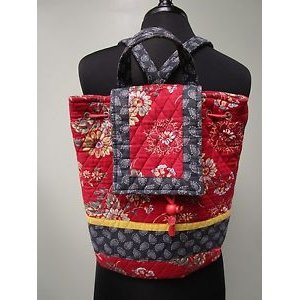 Quilted bag backpack belt straps