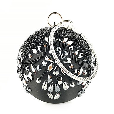 Ladies Sequins/Polyester Chain/Silk Evening Bags Monochrome Black/White/Red