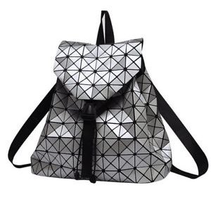 Check geometric sequins female backpack