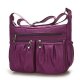 Women fashion solid color zipper waterproof nylon shoulder bag Messenger Bag