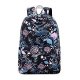 Leisure Backpack Girls Teenage School Backpack Women Backpack Purse (Black Flower)