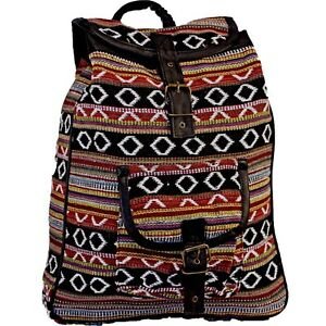 Geometric red and black backpack belt bags