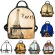 Female fashion backpack travel backpack girl Eiffel Tower printing