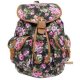 Padded rucksack straps close decorative drawstring travel, Rose