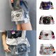 Women's PVC transparent sequins shopping casual shoulder Messenger bag