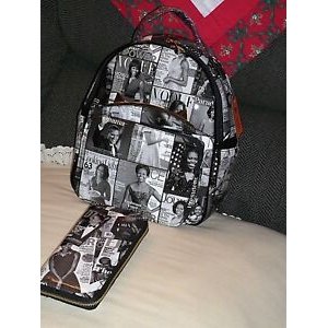 Glossy style backpack handbag collage